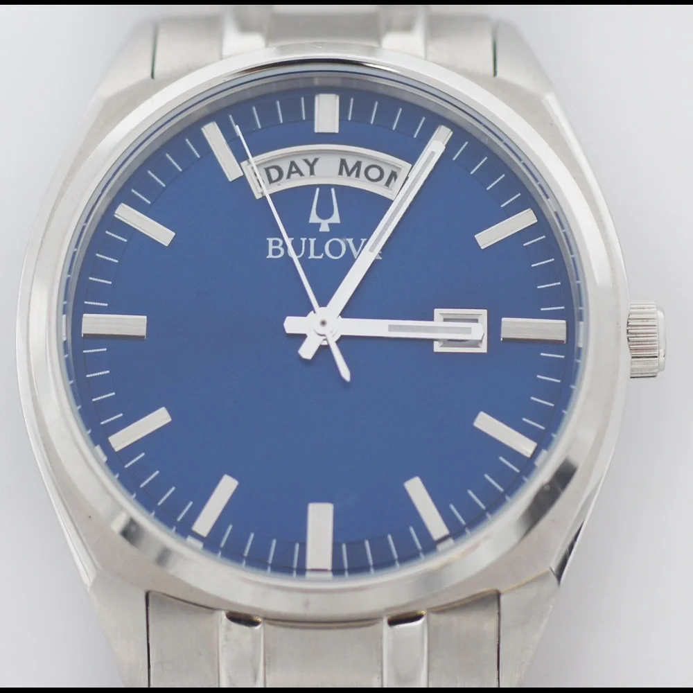 Bulova Men's Watch with Blue Dial and Silver Bracelet - Picture 3 of 5